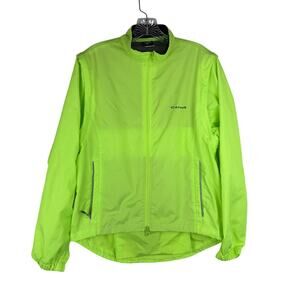 Canari Mens Convertible Cycling Jacket Zip Off Sleeves Size Small Neon Yellow